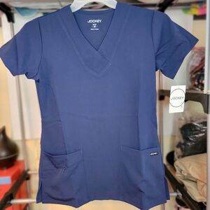 Jockey Scrub Top Fitted (Women's Cut) SS Navy - Size XS NWT